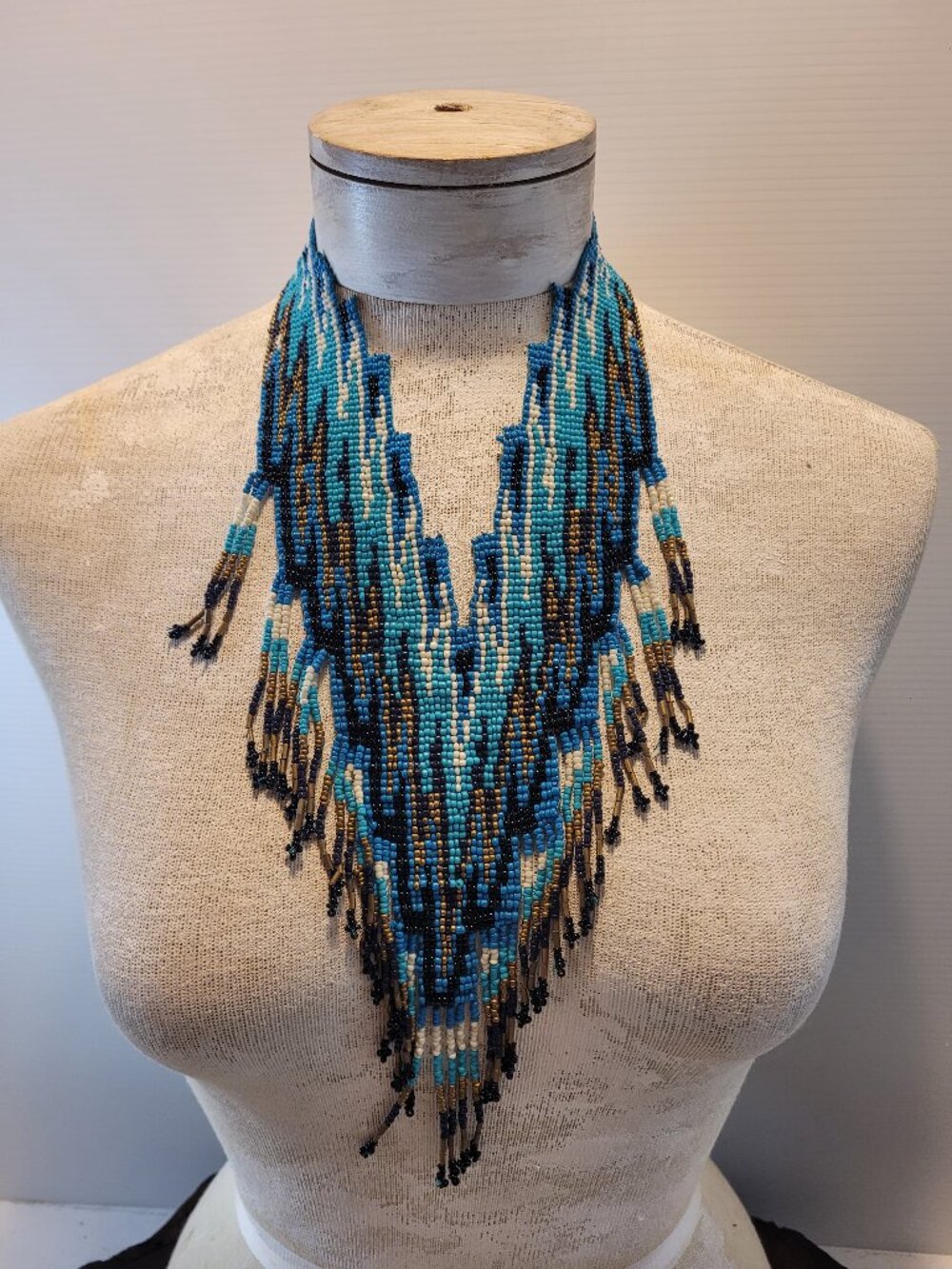 Tribal Beaded Bib Necklace